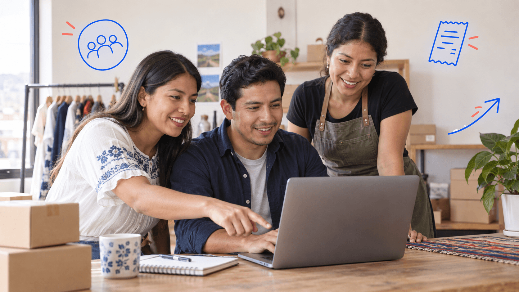 Personas de distintos tipos de negocio que pueden trabajar con Market Mundi